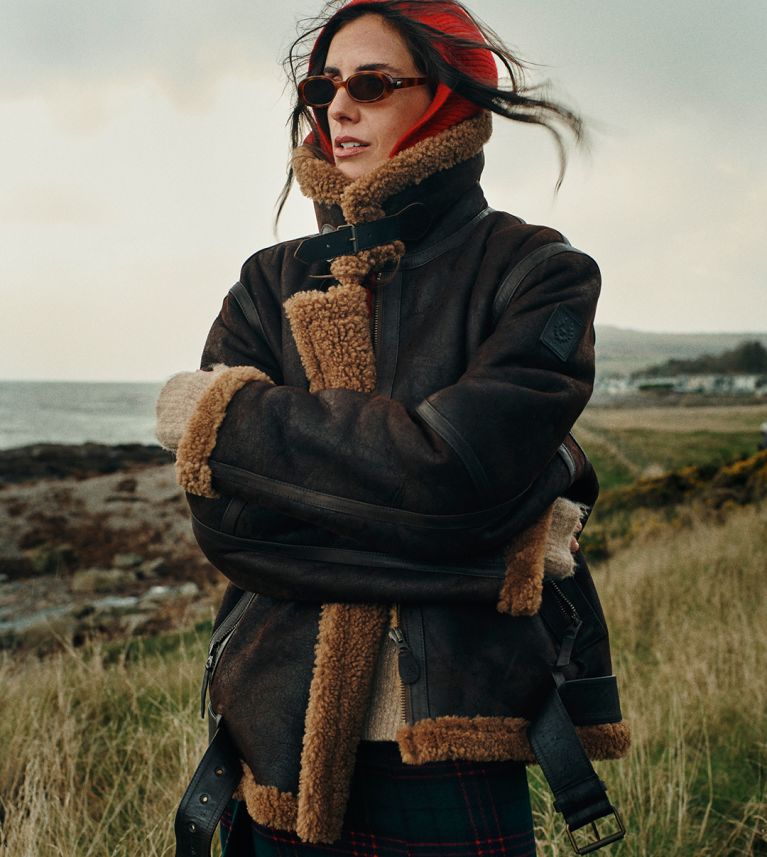 Erskine Biker Jacket in Light Brown.